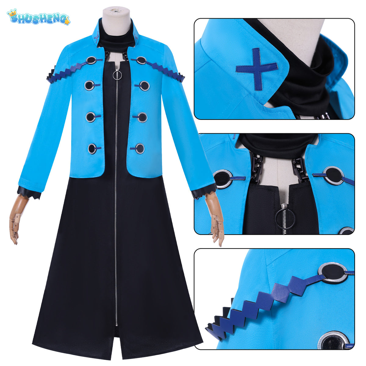 Anime Virgin Punk Cosplay Ubu Kanpi Costume Adult Women Dress Coat Headband Stockings Outfits Halloween Carnival Party Suit