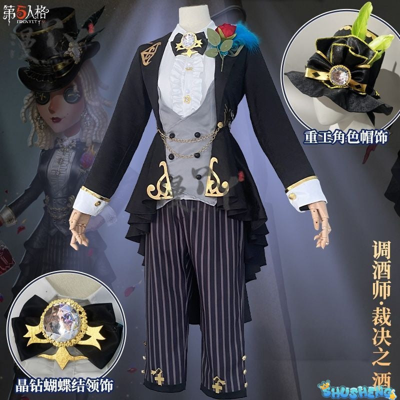Game Identity V Demi Bourbon Cosplay Costume Barmaid True Proof New Skin Uniforms Costume Suits Black Clothes