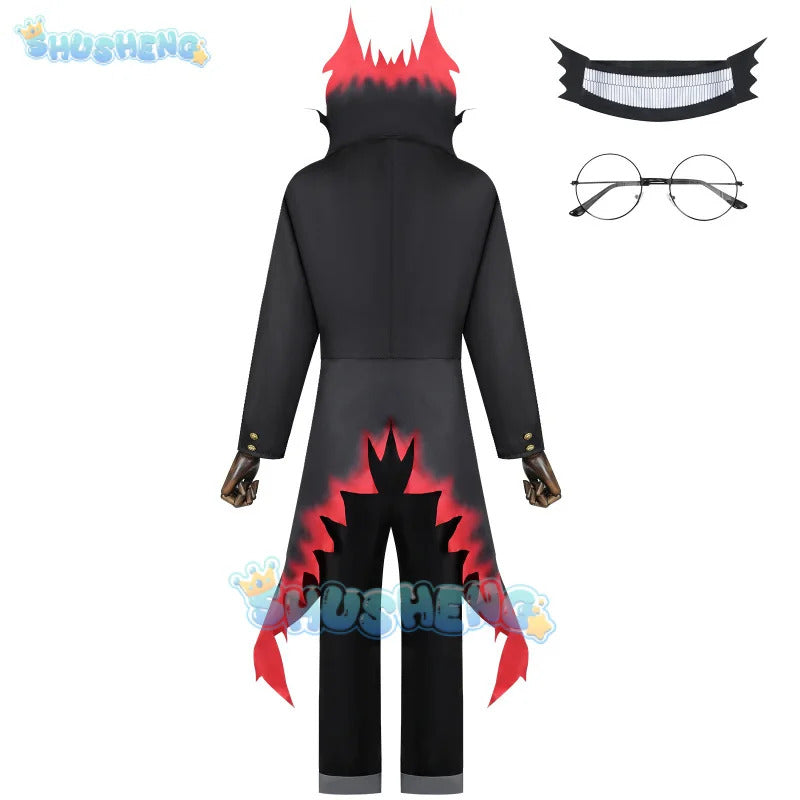 Anime Dandadan Ken Takakura Okarun Cosplay Costume Mask Glasses Uniform Coat Set Halloween Party for Women Men Props Shusheng