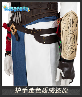 New Mirage Basim Ibn Ishaq Cosplay Costume Hat Coat Pants Belt Bracelet For Game Party Halloween Custom Made