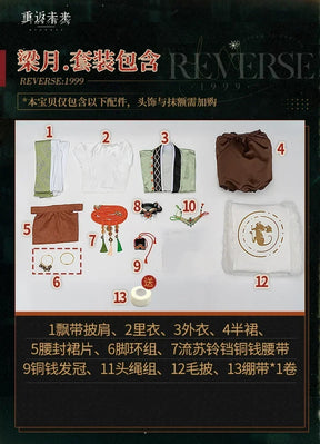 Reverse:1999 Liang Yue Cosplay Costume Uniform Halloween Carnival Party Christmas Play Role Clothes Clothing for Women