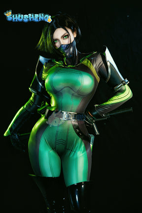 Viper Cosplay Costume Game Valorant Viper Cosplay Costume Green Women Combat Uniform Halloween Party Outfit