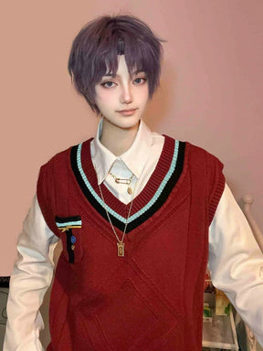 Rafayel Cosplay Love and Deepspace Men Fashion Vest Sweater Red Maple Season Uniform Halloween Costumes Rafayel Role Play Suit
