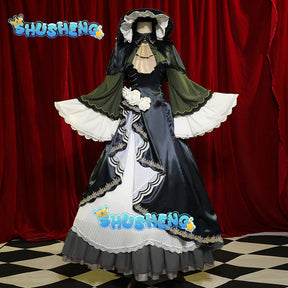 Evening Moon Watching Dress Rin Cosplay Costume Halloween Kagamine Outfits Women Gorgeous Large Hem Dress Hat
