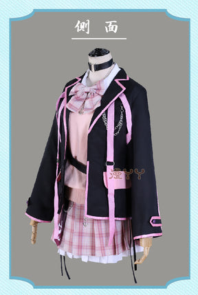 Anime Virtual YouTuber VTuber Minato Aqua Cosplay Costume Hololive Girls Aqua JK Pink School Uniform Cute Bowknot Halloween Suit