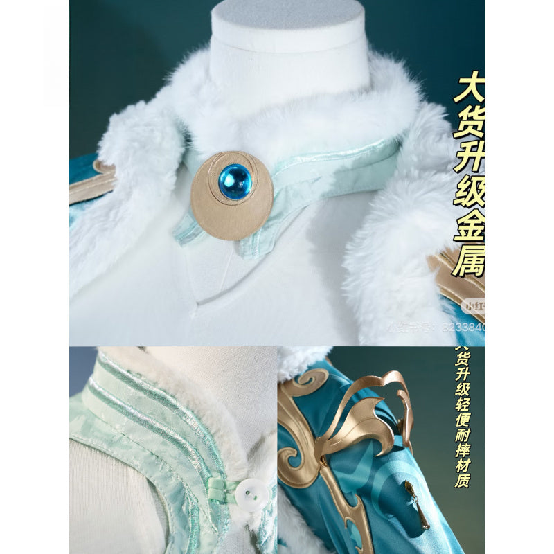 Shusheng-R Genshin Impact Zibai Cosplay Costume Role Play Women Girls Elegant Halloween Party Dress Suit Full Set