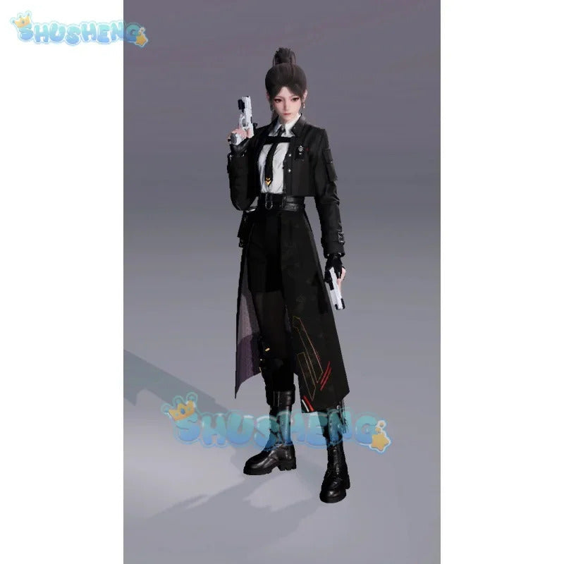 Love and Deepspace Heroines Cosplay Costume Breaking Night Shadow Combat Suit Uniform Halloween Party for Women Men Carnival