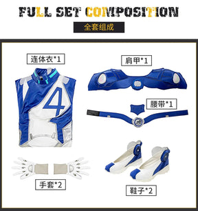 Fantastic Four Susan Storm Richards Invisible Woman Cosplay Costume Halloween Carnival Tight jumpsuit Women Set