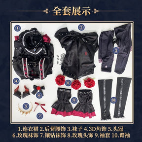 Game Dead and Bloomed in the Mansion Devil Cosplay Costume Lolita Dress Halloween Carnival Uniform Anime Clothing Party Suit