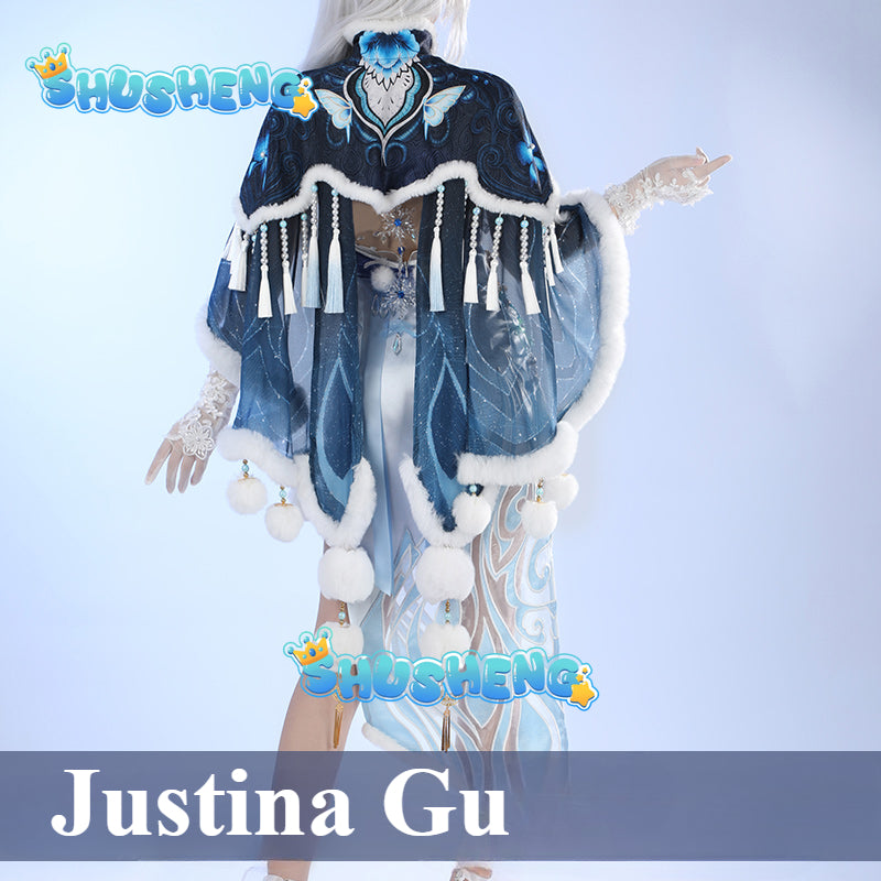 Naraka Bladepoint Justina Gu Cosplay Costume for Women Girls Men Adult Anime Outfit Halloween Party Role Play New Arrival