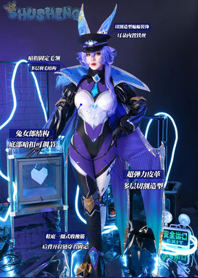 Game LOL battle bat Xayah cosplay costume uniform coat cloak hat gloves women Halloween party Carnival role play outfits