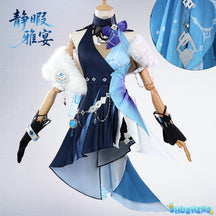 Genshin Impact Yelan Cosplay Skin Tranquil Banquet Costume Wig Game Cos Holloween Party Women High Heels Sexy Suit Clothing