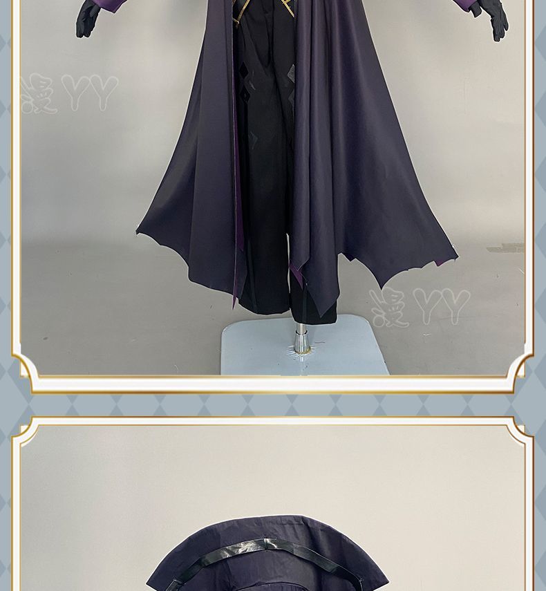 Kagenou Cid Cosplay Costume Anime The Eminence In Shadow Minoru Kageno Black Uniform Shadow Garden Cloak Belt Gloves Outfit