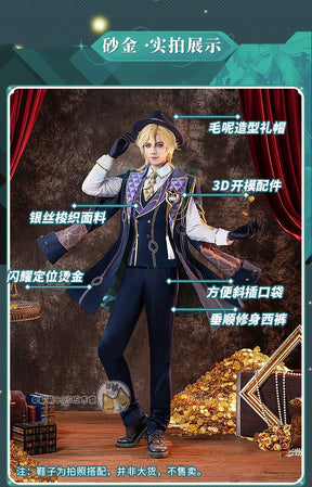 Shusheng Honkai: Star Rail Aventurine Game Suit Gorgeous Handsome Uniform Cosplay Costume Halloween Carnival Party Outfit Men