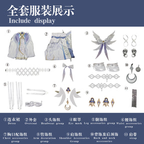 Shusheng-R Genshin Impact Columbina Cosplay Costume Hanfu Dress Halloween Carnival Party Christmas Play Role Clothes Clothing