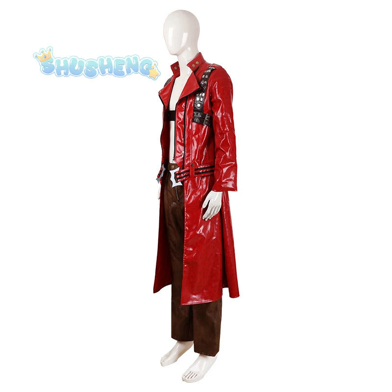 Dante Man Cosplay Costume Devil Cos May Cry 3 Leather jacket pants accessories cool and handsome Halloween party custom uniform