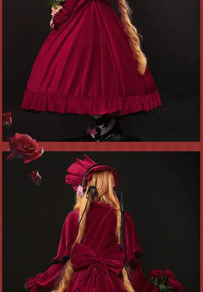Rozen Maiden Shinku Cosplay Reiner Rubin Costume Cloak accessories Props Halloween carnival gorgeous red oversized dress set