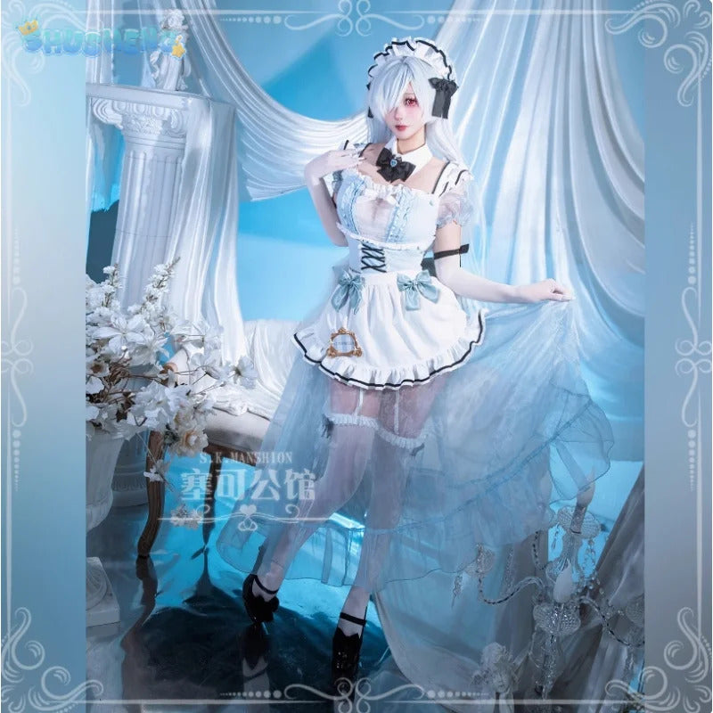 Cinderella Goddess of Victory: Nikke Cosplay Costume Lolita Sweet Maid Dress Accessories Socks Wig Props Halloween Girl Uniform