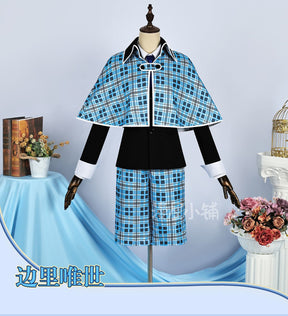 Hotori Tadase Cosplay Anime Shugo Chara! Costume Shawl Blue School Uniform Pant Suit Shirt Shorts Tie Roleplay Suits