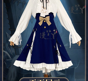 Arknights Amiya Cosplay Costume Set Dress  Ear Headband White Navy Games Anime Costumized Outfit for Women