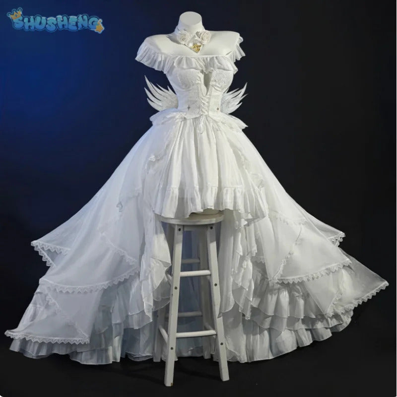 Anime HMS Janus Azur Lane cosplay costume Dress Socks Headwear Necklace Set Halloween Party Gorgeous Wedding Dress New Uniform