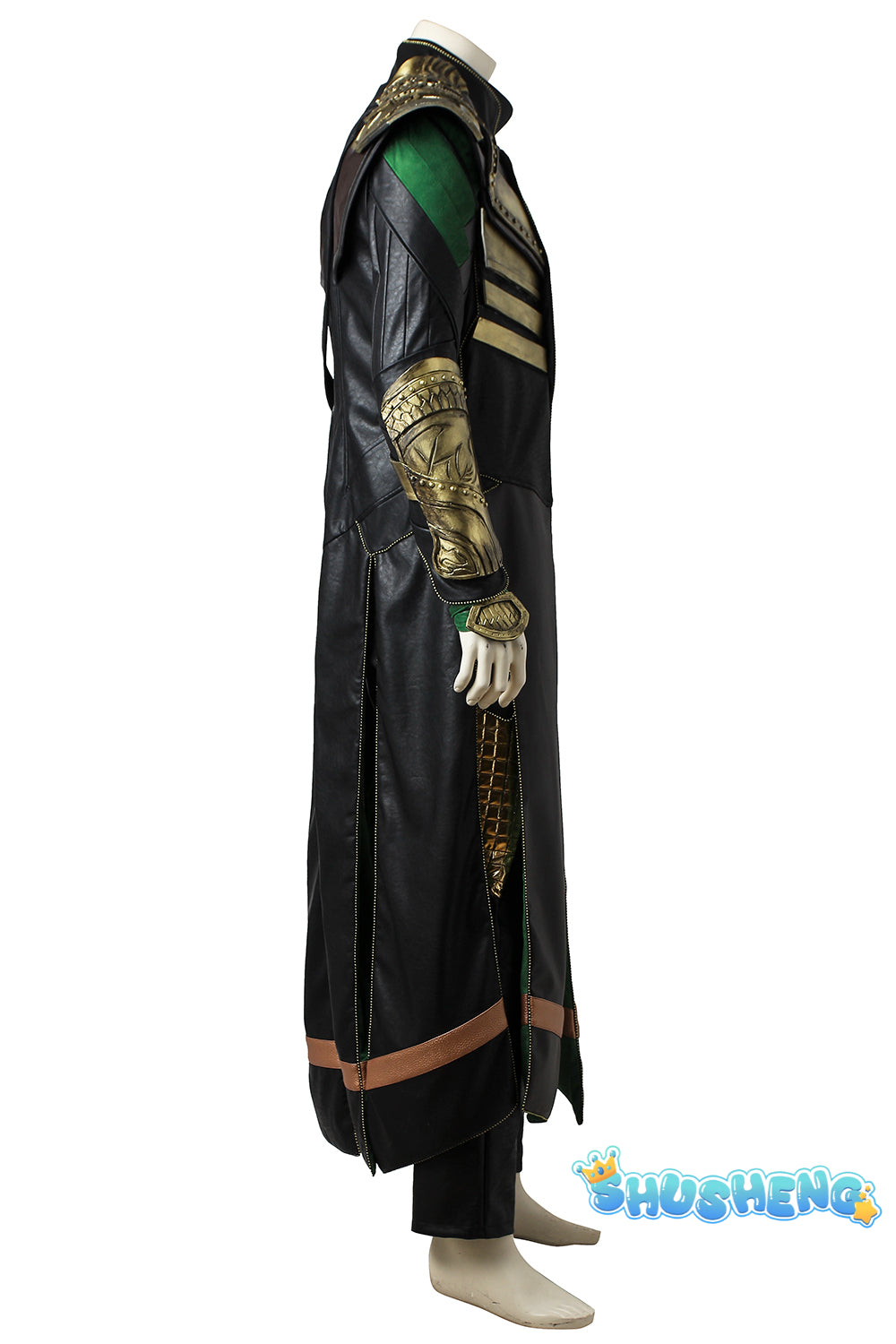 Film Thor：The Dark World Cosplay Loki Odison  Full set of handsome black armor men's uniform