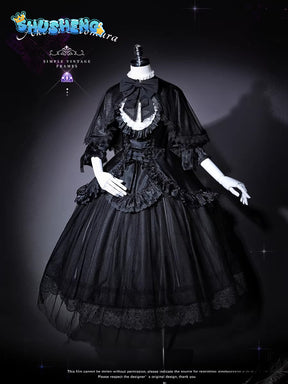 Cosplay Series: Puella Magi Madoka Magica - Madoka Kaname/ Homura Akemi - Mourning Dress doujin Cosplay Costume full set Shushengcos