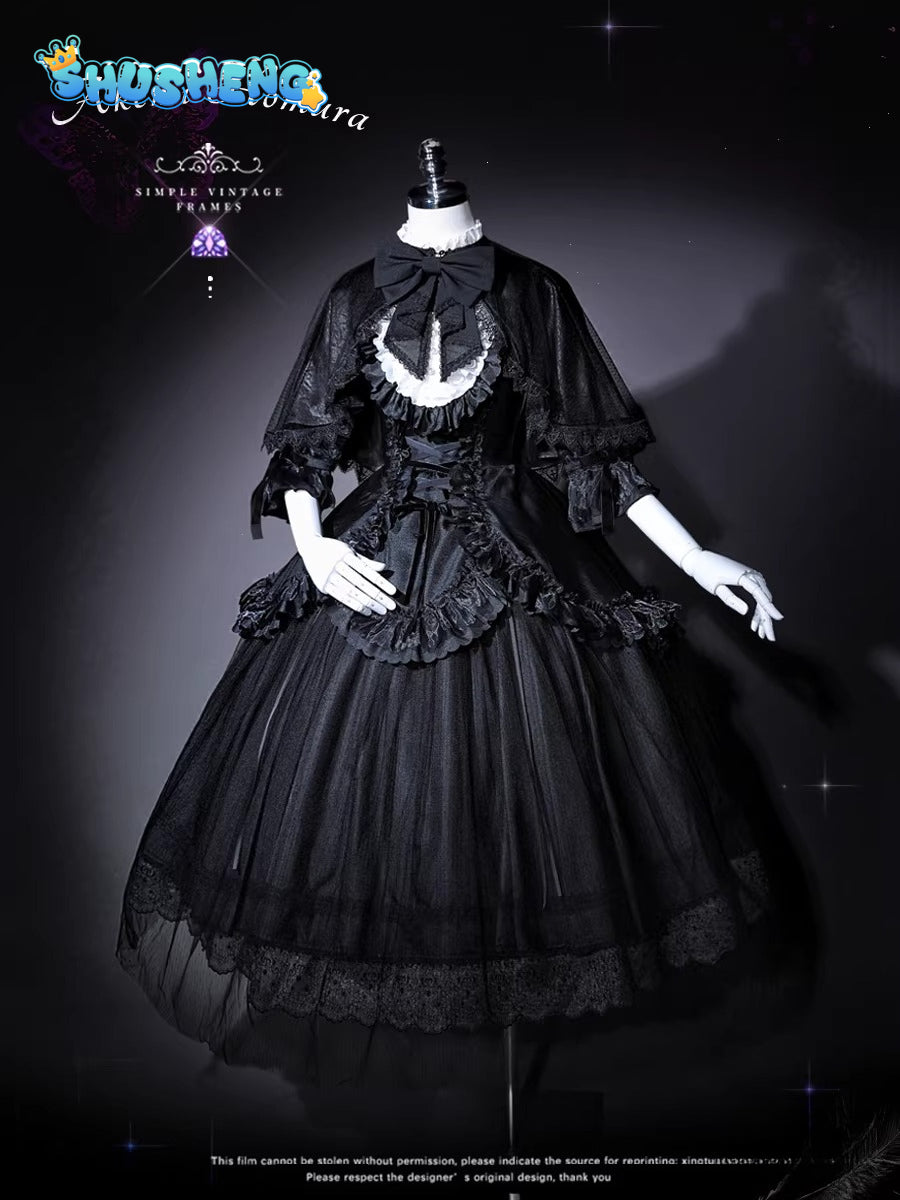 Cosplay Series: Puella Magi Madoka Magica - Madoka Kaname/ Homura Akemi - Mourning Dress doujin Cosplay Costume full set Shushengcos