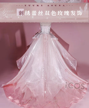 Sword Art Online Yuuki Asuna Cosplay Costume Rose Wedding Dress Uniform Halloween Carnival Party Christmas Play Role Clothing