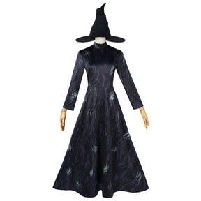 Anime movie magic witch Elphaba Glinda cosplay wicked uniform dress pink black lolita dress wigs hat Halloween party Shusheng