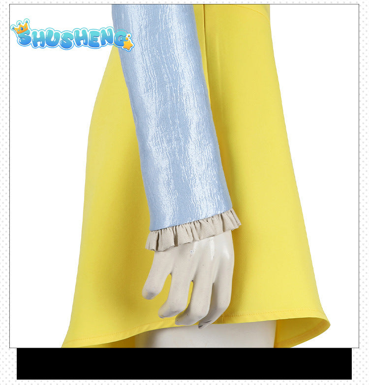 Bella Baxter Cosplay Costume Movie Poor Cos Thing Women Blue Coat Yellow Skirt Halloween Carnival Party Suit