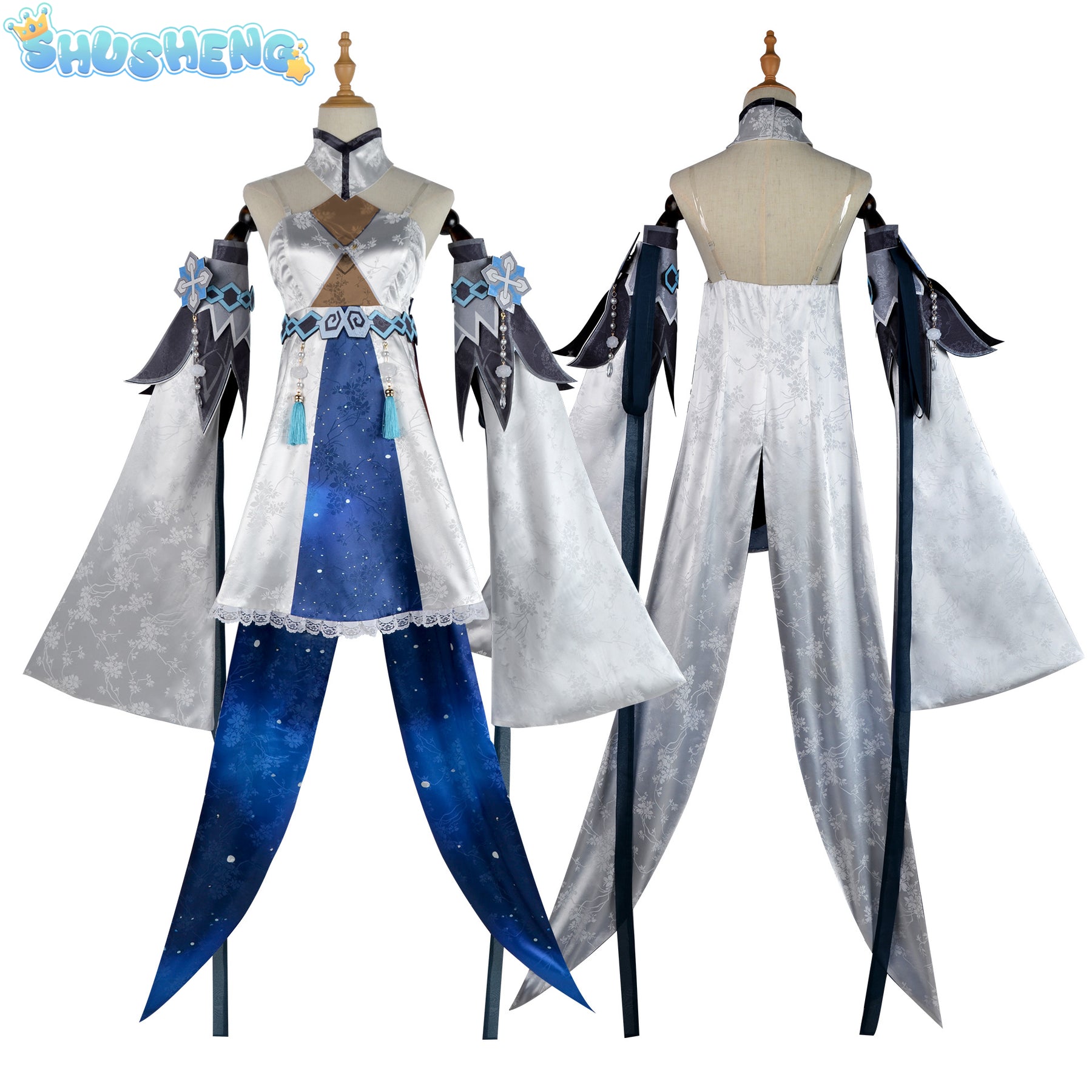 Game Genshin Impact Haagentus Cosplay Costume Beautiful Dress Rompers Scarf Sleevelet Socks Wig Belt