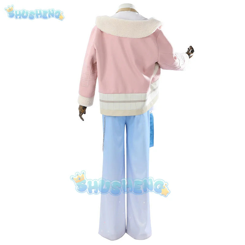 Game Nu:Carnival Blade Cosplay Costume Uniform Halloween Carnival Party Christmas Play Role Pink Coat Pants Hat Full Set for Men