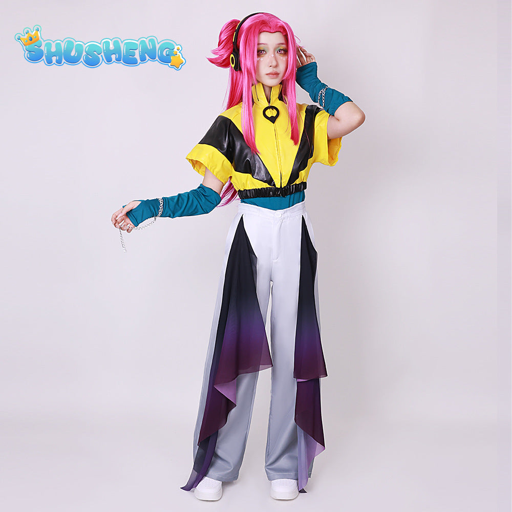 LOL Heartsteel Alune Wig Cosplay Costume Purple Wig Game Cosplay Halloween Anime Event Outfit Women Suit Uniform