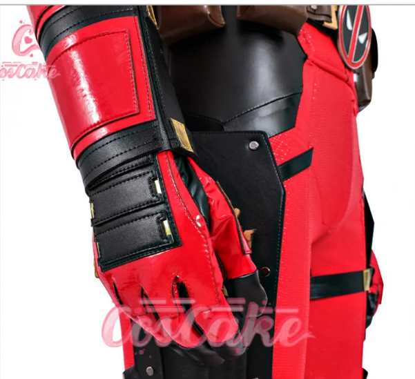 New Movie Deadpool Cosplay Costume Red Zentai Bodysuit Party Men Wolverine Full Jumpsuits Sword Bag Boots Belt Custom Made