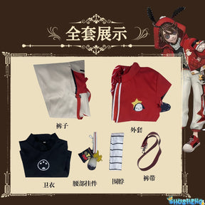Prisoner Luca Balsa Cosplay Game Identity V Cosplay Costume Red Uniforms Coat Hat Wig Suits Party Play Clothes for Men Women