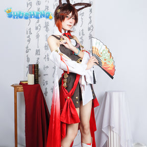 Game Honkai Star Rail Tingyun Cosplay Costume Women Sexy DressEars Tail Headwear Halloween Carnival Clothes