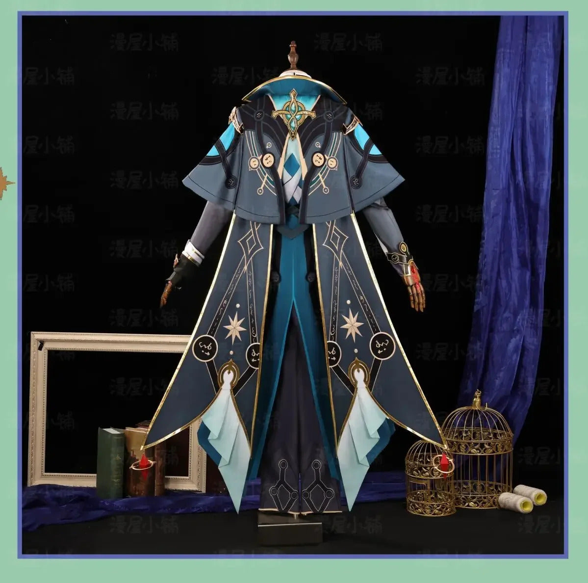 Shusheng-R Game Anaxagoras Honkai: Star Rail Cosplay Costume Halloween Carnival Handsome Coat Gloves Eye Mask Props Wig Men Uniform New Set