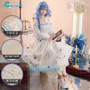 Shusheng reverse: 1999 cos 37 Cosplay Costume anime game uniform 37 white dress Halloween Carnival party for women