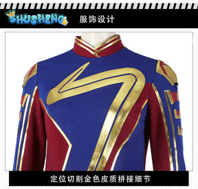 Ms Marvel Cosplay Costume Movie Superhero Captain Marvel Cosplay Costume Bodysuit Jumpsuit Halloween Costume for Women Girls