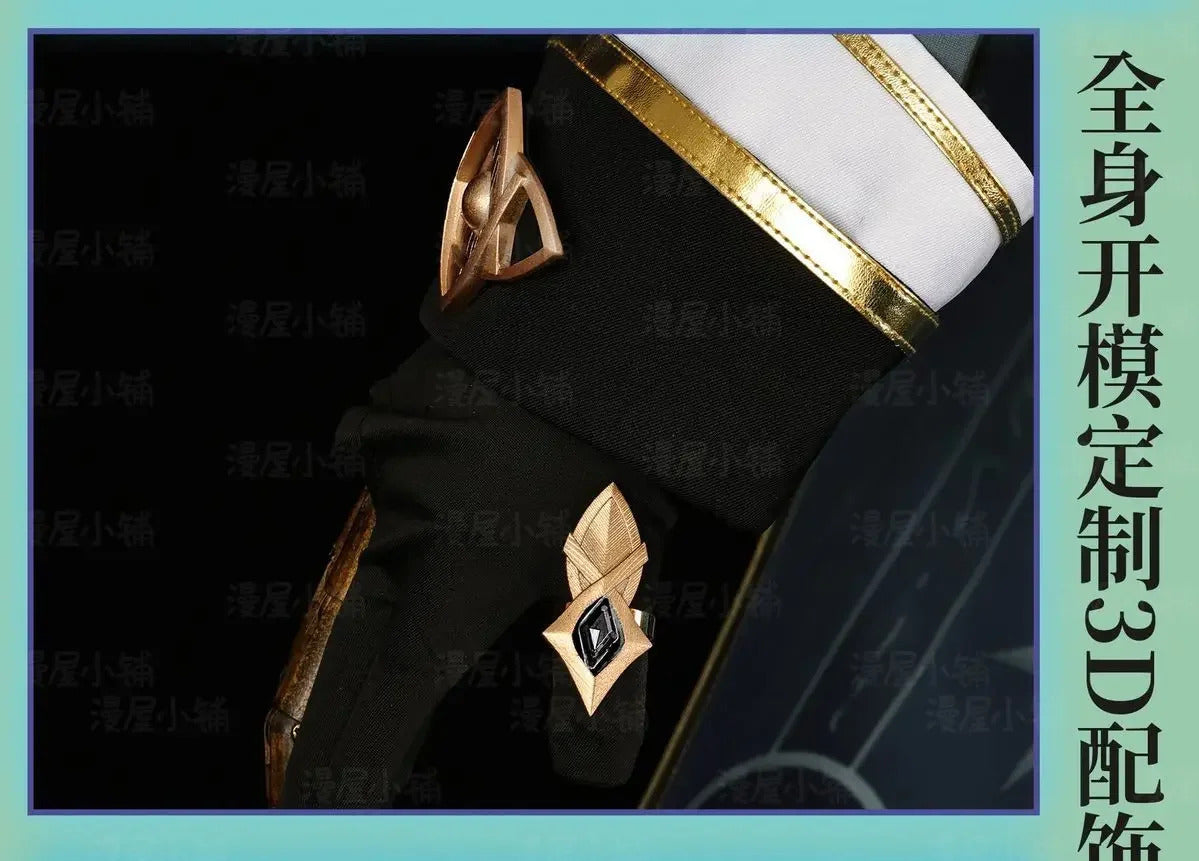 Shusheng-R Game Anaxagoras Honkai: Star Rail Cosplay Costume Halloween Carnival Handsome Coat Gloves Eye Mask Props Wig Men Uniform New Set