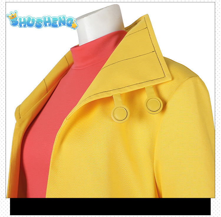 Adult Sexy Female X Police 97 Man Jubilation Lee Jubilee Halloween Carnival Cosplay Costume Yellow Trench Coat