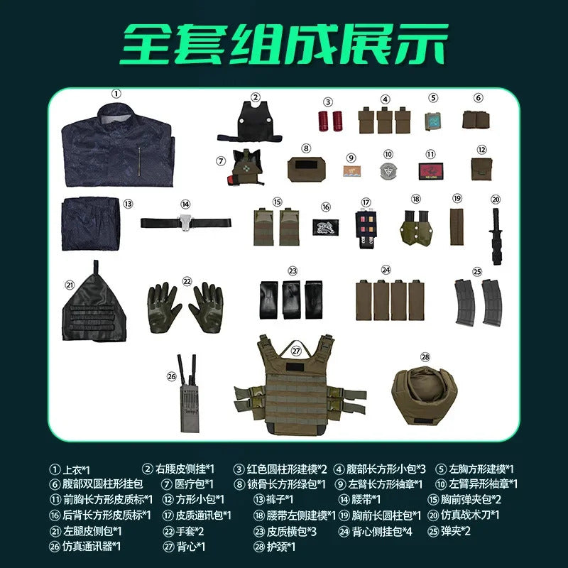Game Delta Force: Hawk Ops Long Wei Cosplay Costume Halloween high-quality men women combat uniforms prop gloves accessories set