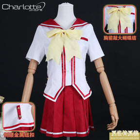 Charlotte Nao Tomori Nao Cosplay Anime Costume Wig Women JK School Uniform Outfit Charlotte Cos Wig Halloween Party Sailor Suit