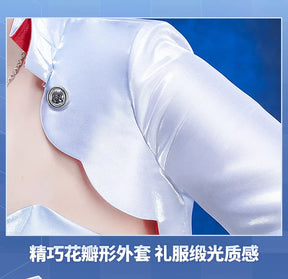 Shusheng-R RWBY Weiss Schnee Ice queen Cosplay Ruby Costume Coat strapless dress bag crown cummerbund set Halloween sweet Woman uniform