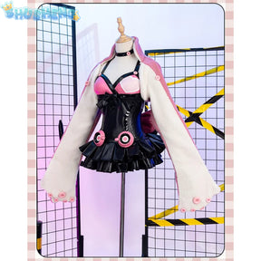 Game Lucky Chloe Cosplay Costume Headphone Tail Roleplay Fantasia Pink Outfits Halloween Carnival Party Clothes For Woman Girls