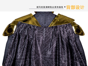 Halloween Doctor Fate Cosplay Costume Hero Jumpsuit With Helmet Cape Movie Black Teth Adam Cosplay Men Suit Custom Made