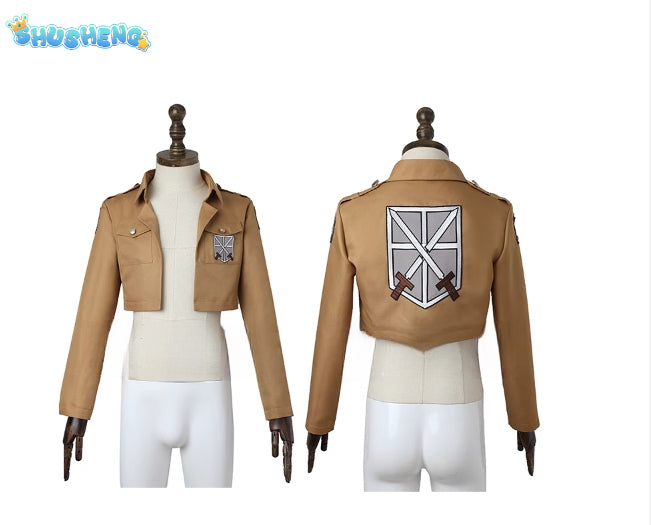 Mikasa·Ackerman  Cosplay Attack on Titan Costume  Costume Shirt Pant Cape Scarf Full Set Halloween Carnival Uniform