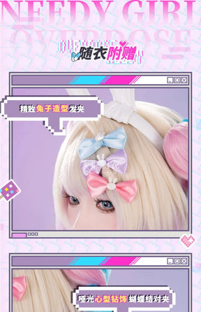 Game NEEDY GIRL STREAMER OVERDOSE KAngel/Ame-Chan Cosplay Costume Rabbit Girl Outfit Halloween Carnival Party Clothing