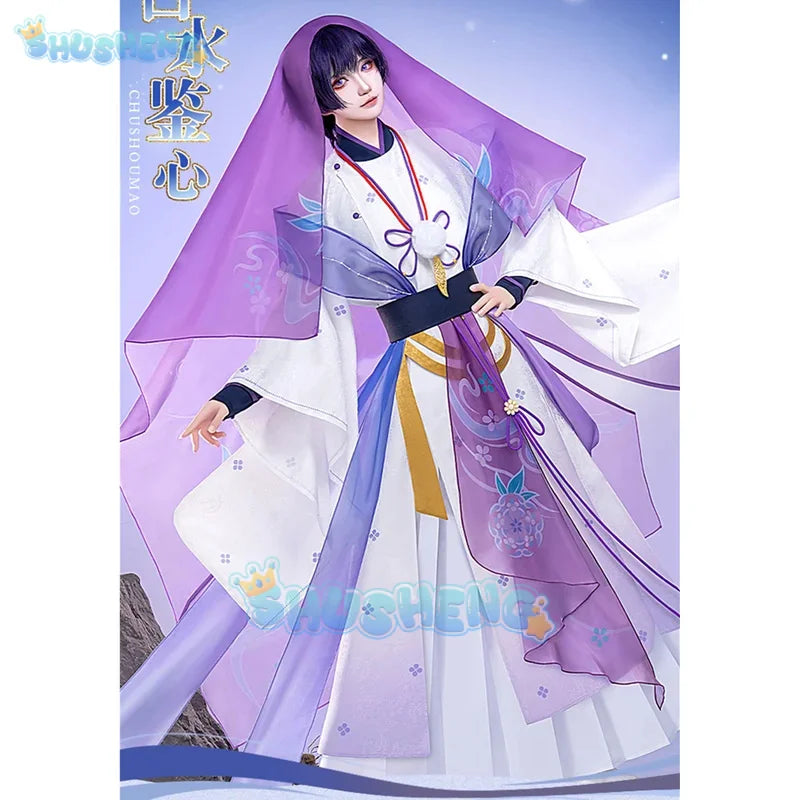 Scaramouche Wanderer Cosplay Costume Hanfu Flower Wedding Dress Game Genshin Impact Men Unifrom Halloween Comic-con Party Suit